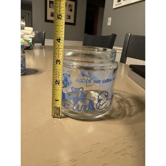 Baby Nursery Vanity Changing Table Glass Jar Set Tray Lids Pink 1950s Vintage - Picture 11 of 14